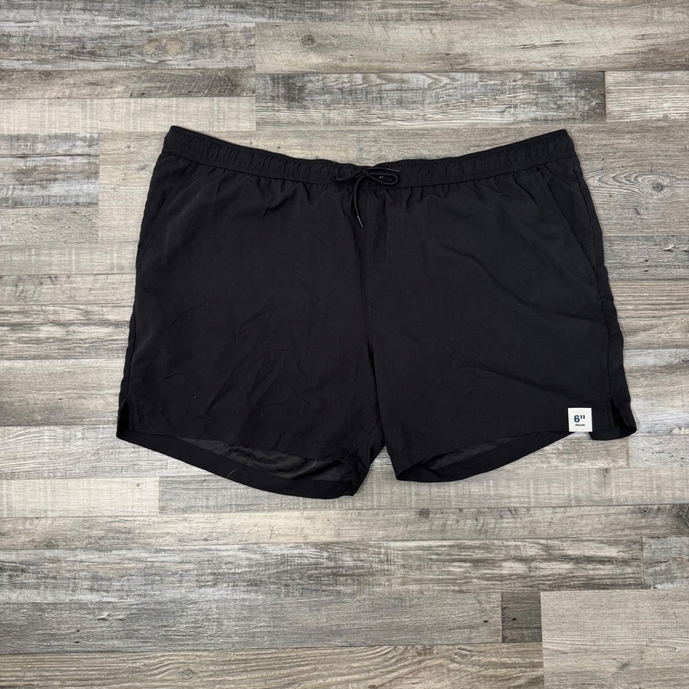 NWT George Men's Size 4XL Black 6" Inseam Mesh Lined Swim Shorts